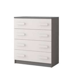 Arte Modern White And Grey Chest Of Drawers H930mm W800mm D400mm - White Handles For Contemporary Kids' Rooms - thumbnail 1