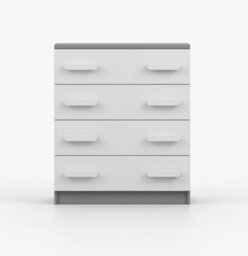 Arte Modern White And Grey Chest Of Drawers H930mm W800mm D400mm - White Handles For Contemporary Kids' Rooms - thumbnail 2