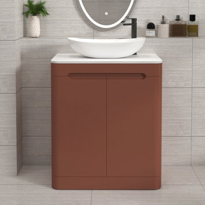 Royal Bathrooms Venice 700mm Terracotta Clay Freestanding Bathroom Countertop Vanity Unit 2 Door With Cesar Basin - image 1