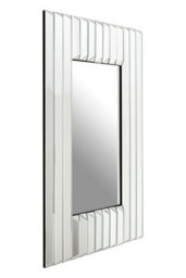 Orsina Modern Ridged Wall Mirror, Bevelled Triangular Mirrored Shards, Landscape Or Portrait Display Accent Mirror - thumbnail 2