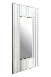 Orsina Modern Ridged Wall Mirror, Bevelled Triangular Mirrored Shards, Landscape Or Portrait Display Accent Mirror - thumbnail 3