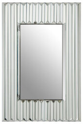 Orsina Modern Ridged Wall Mirror, Bevelled Triangular Mirrored Shards, Landscape Or Portrait Display Accent Mirror - thumbnail 1