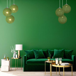 Ledsone Modern 3 Way Decorative Vine Ball Rattan Shade Chandelier Three Head Ceiling Pendant Light Home Decor Green - thumbnail 7
