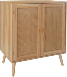 London Boutique Rattan Sideboard Buffet Cabinet, Double Door Storage Cabinet, Adjustable Shelves, Kitchen Dining Room - thumbnail 7