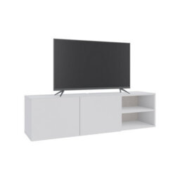 Decortie Conrad Modern Tv Unit Media Unit Entertainment Centre 140Cm With 2 Door Storage Cabinet For 50 Inch Tvs White - thumbnail 4