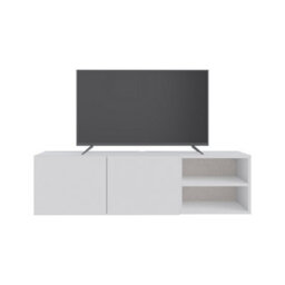 Decortie Conrad Modern Tv Unit Media Unit Entertainment Centre 140Cm With 2 Door Storage Cabinet For 50 Inch Tvs White - thumbnail 3