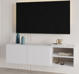 Decortie Conrad Modern Tv Unit Media Unit Entertainment Centre 140Cm With 2 Door Storage Cabinet For 50 Inch Tvs White - thumbnail 6