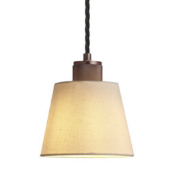 Industville Knurled Empire Pendant - Light Natural Cotton, Natural Cotton, Bronze Pendant Holder - thumbnail 2