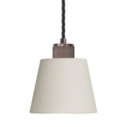Industville Knurled Empire Pendant - Light Natural Cotton, Natural Cotton, Bronze Pendant Holder