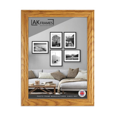 "AK Frames 11X8.5"" Classic Oak Modern Picture Frame - Poster Frame For Photos, Prints And Wall Art - Elegant Home Decor" - image 1