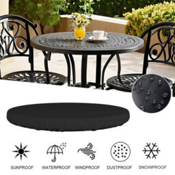 (122 10Cm) Outdoor Round Table Cover, Patio Waterproof And Dustproof Furniture Cover - thumbnail 5