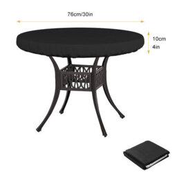 (122 10Cm) Outdoor Round Table Cover, Patio Waterproof And Dustproof Furniture Cover - thumbnail 3