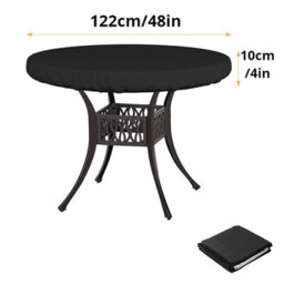 (122 10Cm) Outdoor Round Table Cover, Patio Waterproof And Dustproof Furniture Cover - thumbnail 2