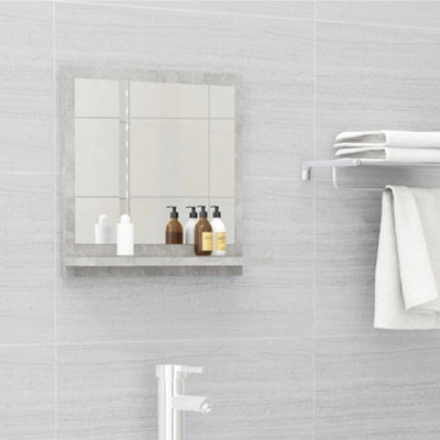 Walplus Bathroom Mirror Concrete Grey 40X10.5X37 Cm Engineered Wood - image 1