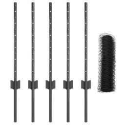 Berkfield Fence Posts 5 Pcs U-Channel Grey 60 Cm Steel - thumbnail 4