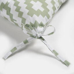OHS Seat Pads 4 Garden Chairs Cover Ties Sage Geo Outdoor Cushions - thumbnail 5