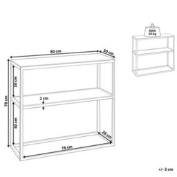 Beliani Console Table, White With Gold-Toned Stainless Steel Frame And Tempered Glass Top, 80 X 30 X 78 Cm - thumbnail 4