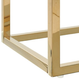 Beliani Console Table, White With Gold-Toned Stainless Steel Frame And Tempered Glass Top, 80 X 30 X 78 Cm - thumbnail 6