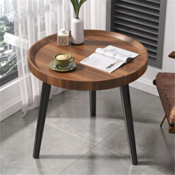 Solid Wood Nesting Coffee Table Set Of 2 Oval Round Sofa Tea Tables Living Room - thumbnail 6