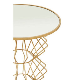 Orsina Compact Gold Finish Frame Table, Practical Side Table For Livingroom, Mirrored Top Small Lounge Table - thumbnail 2