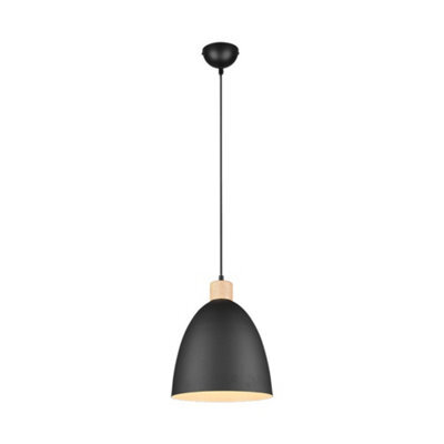 Luminosa Lighting Luminosa Jagger Modern 25Cm Dome Pendant Ceiling Light Black Matt - Uk Stock - image 1