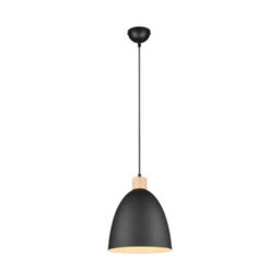 Luminosa Lighting Luminosa Jagger Modern 25Cm Dome Pendant Ceiling Light Black Matt - Uk Stock - thumbnail 1