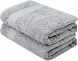 Aten Homeware Grey Luxury Egyptian Cotton Bath Towels - 70X140Cm - 2 Pack - thumbnail 1