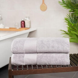 Aten Homeware Grey Luxury Egyptian Cotton Bath Towels - 70X140Cm - 2 Pack - thumbnail 5
