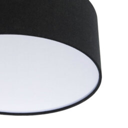 Happy Homewares Contemporary Black Linen Fabric Semi Flush Ceiling Light Fixture - thumbnail 5