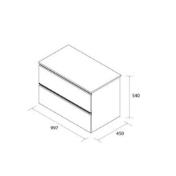 Cygnus bath Bequia Metal Vanity Unit 100Cm Oak (Without Basin) - thumbnail 5
