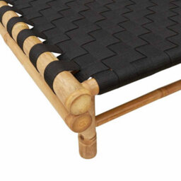 Walplus Sun Lounger With Black Woven Webbing 55X200X30 Cm Bamboo - thumbnail 8