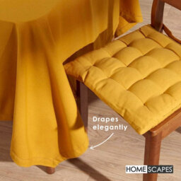 Homescapes Mustard Yellow Cotton Square Tablecloth 137 X 137 Cm - thumbnail 5