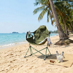 Green Swing Hammock Camping Chair Portable Outdoor Garden Beach Picnic Rocking Chair - thumbnail 4