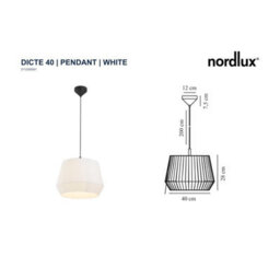 Nordlux Dicte Textile Pendant Light Hand Pleated White,mains - thumbnail 6