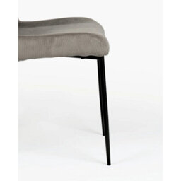 Evre Grey Freddie Dining Chairs Set Of 2, Upholstered, Corduroy, Stain-Resistant, Metal Frame, Non-Marking Foot Caps - 9 Colours - thumbnail 5