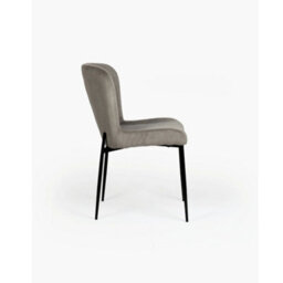 Evre Grey Freddie Dining Chairs Set Of 2, Upholstered, Corduroy, Stain-Resistant, Metal Frame, Non-Marking Foot Caps - 9 Colours - thumbnail 3