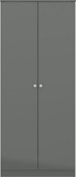 Denver 2 Door Double Wardrobe Grey Gloss Bedroom Hanging Storage Organisation - thumbnail 2