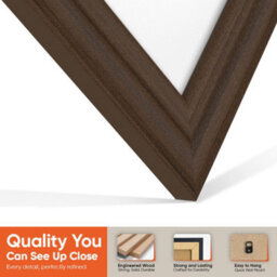 "AK Frames 25X17"" Walnut Classic Vinyl Record Frame With White Mount For 12 Inch Lp Cover & Disc - Overlapped Design" - thumbnail 3