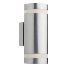 The Lighting Studio Wessex Outdoor 2 Light Wall Light Stainless Steel Led Ip44 - thumbnail 1