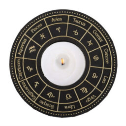 Something Different Astrology Wheel Tealight Holder Black/gold (One Size) - thumbnail 3