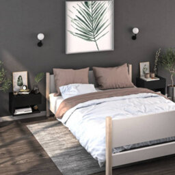 Vidaxl Wall-Mounted Bedside Cabinet Black - thumbnail 3