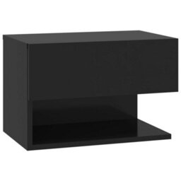 Vidaxl Wall-Mounted Bedside Cabinet Black - thumbnail 2