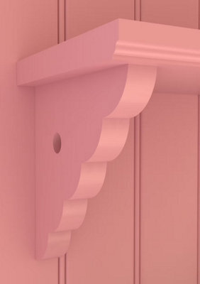 Pack Of 2 Scallop With Hole Wooden Shelf Brackets - Mdf (Moisture Resistant) - Unpainted - 186mm X 186mm X 25mm (By Trims & Co.) - image 1