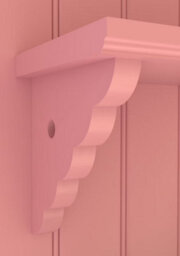 Pack Of 2 Scallop With Hole Wooden Shelf Brackets - Mdf (Moisture Resistant) - Unpainted - 186mm X 186mm X 25mm (By Trims & Co.) - thumbnail 1