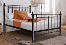 Save On Goods UK 4Ft6 Double Black Nickel,traditional Antique Victorian Metal Bed Frame