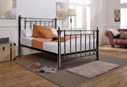 Save On Goods UK 4Ft6 Double Black Nickel,traditional Antique Victorian Metal Bed Frame - thumbnail 2