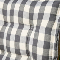 Dibor Set Of 2 Grey Gingham Summer Outdoor Garden Chair Seat Pad Cushions - thumbnail 3