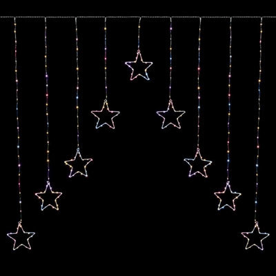 Premier Decorations Limited Led Star Curtain Light Rainbow Premier Christmas Window Net Light 1.2M X 1.2M - image 1