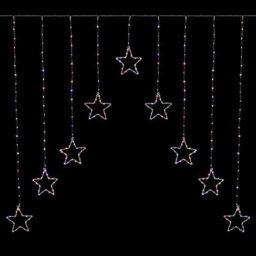 Premier Decorations Limited Led Star Curtain Light Rainbow Premier Christmas Window Net Light 1.2M X 1.2M - thumbnail 1