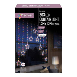 Premier Decorations Limited Led Star Curtain Light Rainbow Premier Christmas Window Net Light 1.2M X 1.2M - thumbnail 2